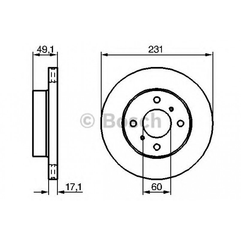 0986479241 BOSCH Гальмівний диск BD1107