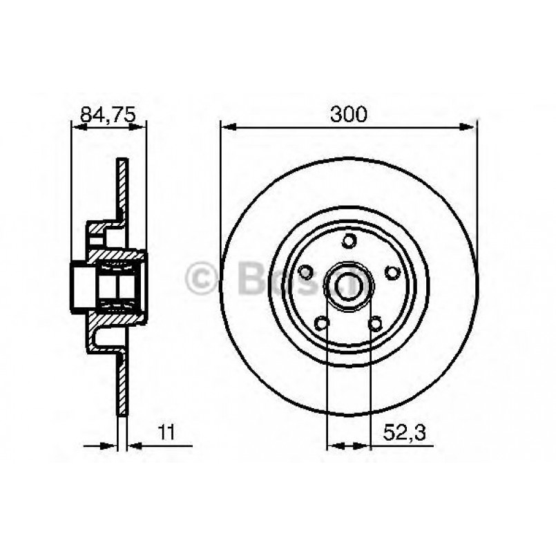 0986479276 BOSCH Гальмівний диск з підшипником BD1125