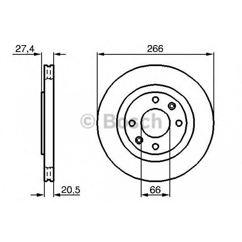0986479B27 BOSCH Гальмівний диск BD2028