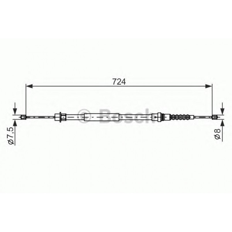 1987477593 BOSCH Трос ручного гальма