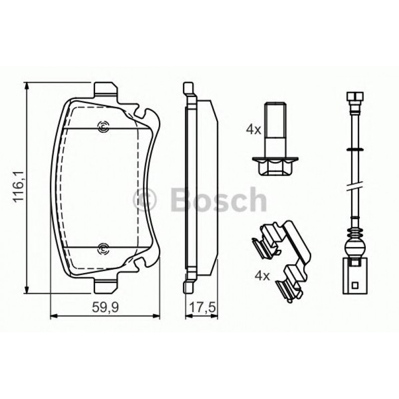 0986494583 BOSCH Гальмівні колодки до дисків BP1018