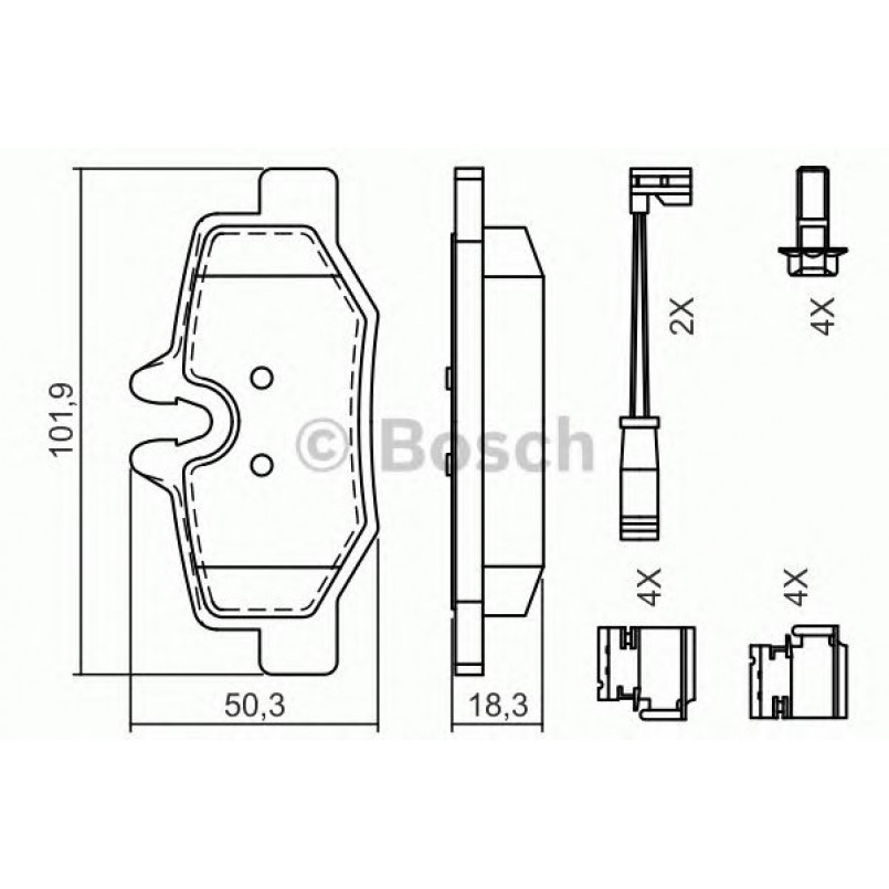 0986494603 BOSCH Гальмівні колодки до дисків BP2703