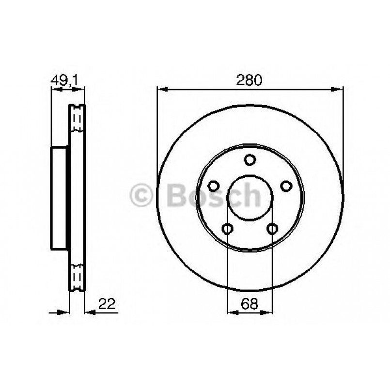 0986478833 BOSCH Гальмівний диск BD733