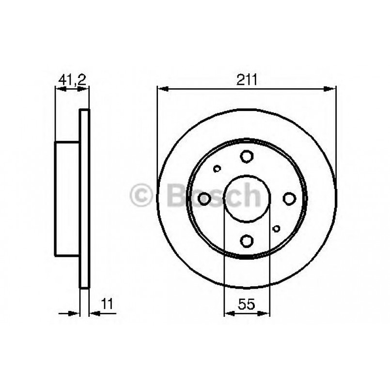 0986479119 BOSCH Гальмівний диск BD960