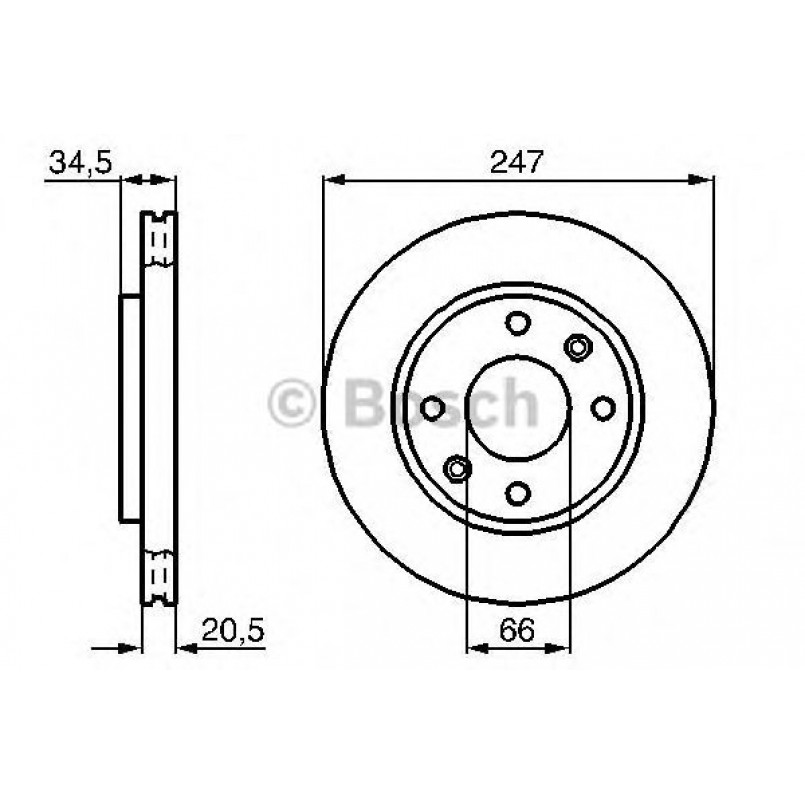 0986479B32 BOSCH Гальмівний диск BD2033