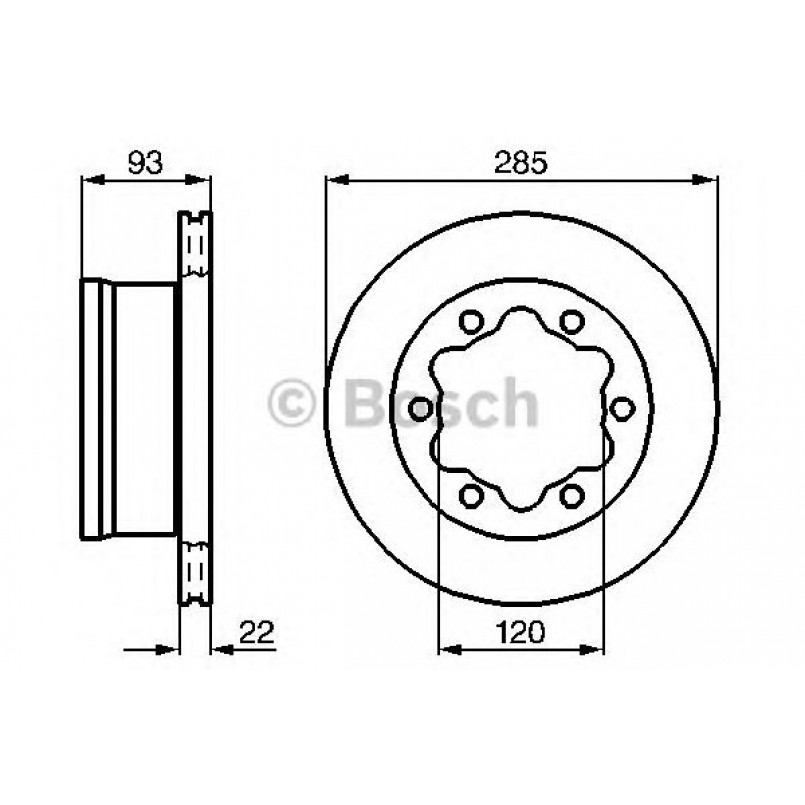 0986479B38 BOSCH Гальмівний диск BD2039