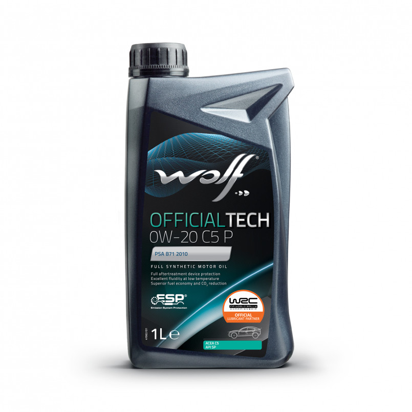Олива моторна WOLF OFFICIALTECH 0W-20 C5 P  1л.