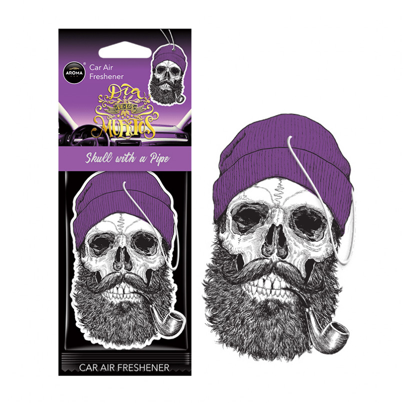 AROMA Ароматизатор Aroma Car Cellulose Dia De Los Muertos - Skull with a Pipe (24шт.)