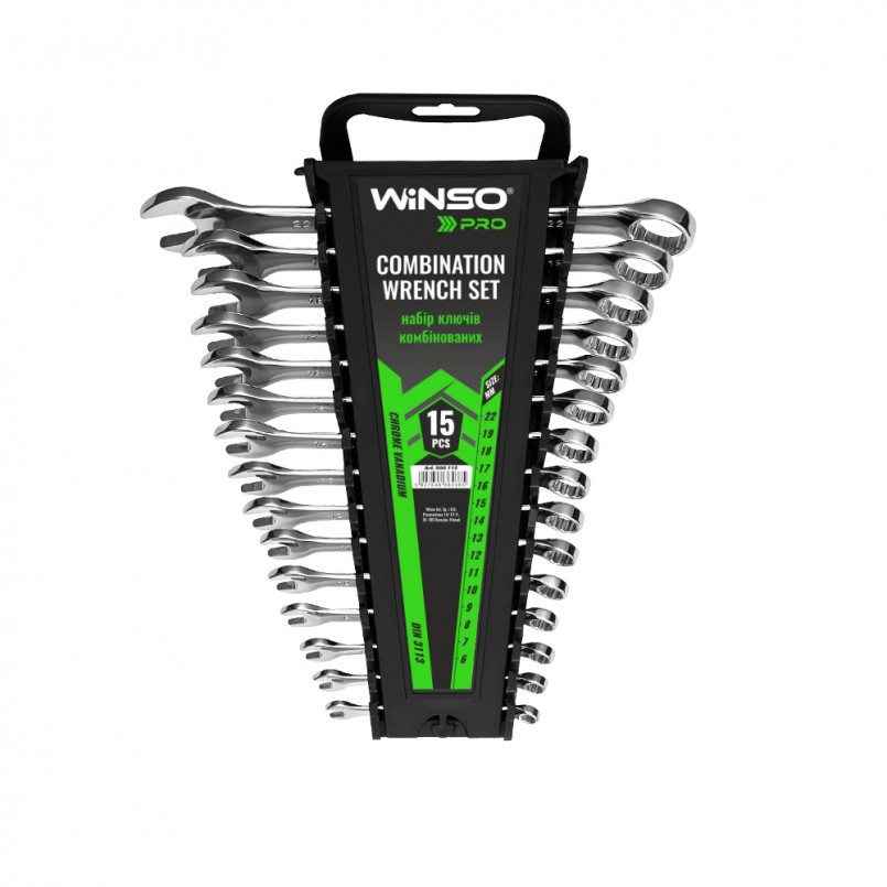 Набір ключів комбінованих WINSO PRO CR-V, 15шт., 6-22 мм, упакування пластик