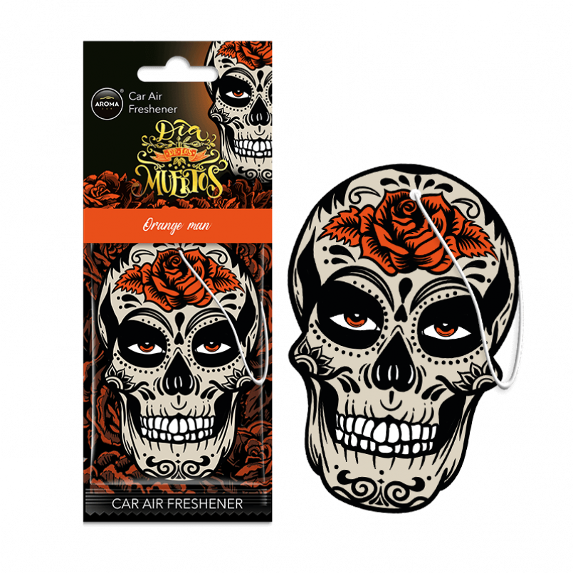 AROMA Ароматизатор Aroma Car Cellulose Dia De Los Muertos - Orange Man (24шт.)
