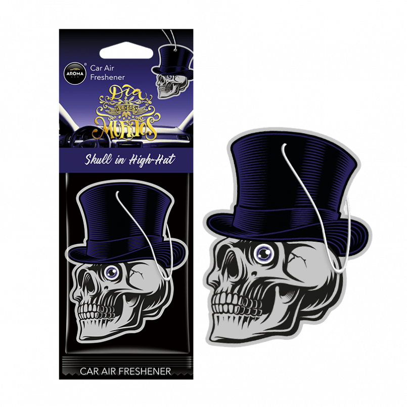 AROMA Ароматизатор Aroma Car Cellulose Dia De Los Muertos - Skull in High-Hat (24шт.)