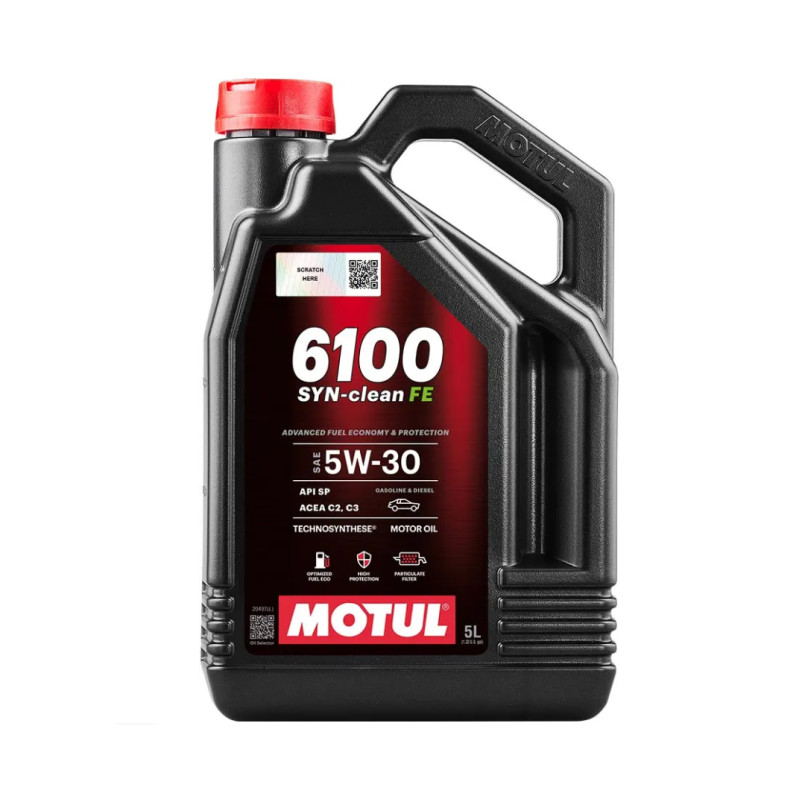 Олива моторна MOTUL 6100 Syn-clean FE SAE 5W30 4X5 L
