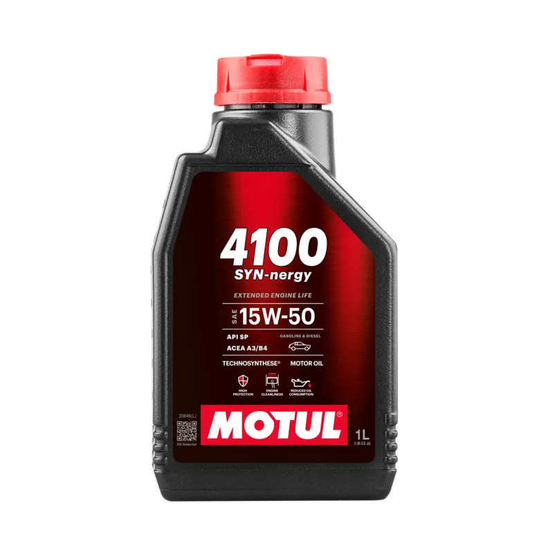 Олива моторна MOTUL 4100 Syn-nergy SAE 15W50 12х1 L