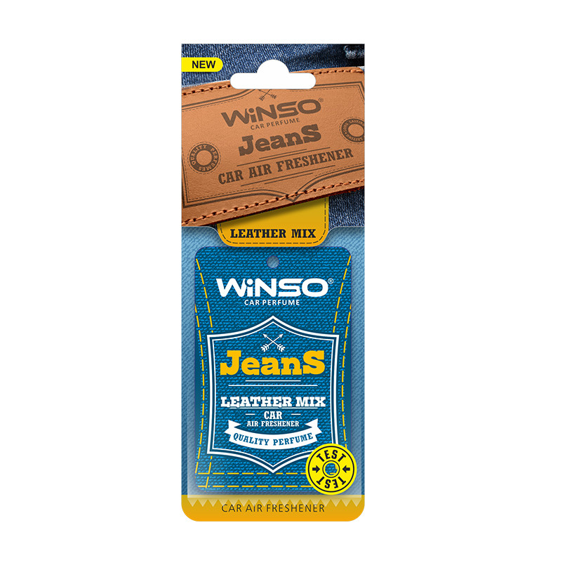 Освіжувач повітря WINSO Jeans, целюлозний ароматизатор, Leather Mix (50шт/ящ.)