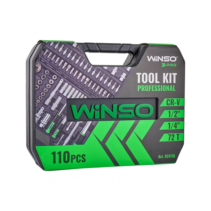 Професійний набір інструментів в кейсі WINSO Pro 1/2", 1/4" 72 T, CR-V, 110 од.