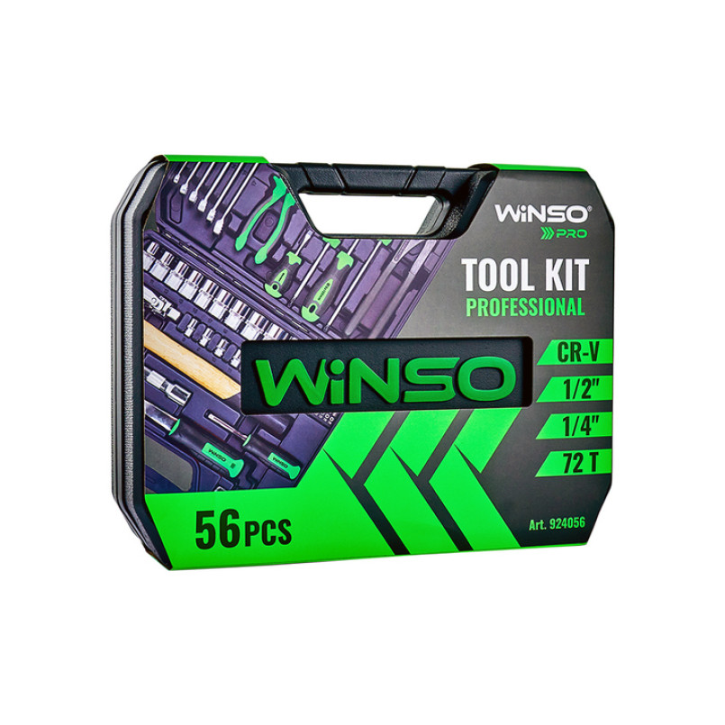 Професійний набір інструментів в кейсі WINSO Pro 1/2", 1/4" 72 T, CR-V, 56 од.