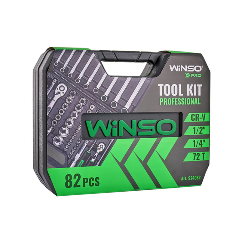 Професійний набір інструментів в кейсі WINSO Pro 1/2", 1/4" 72 T, CR-V, 82 од.