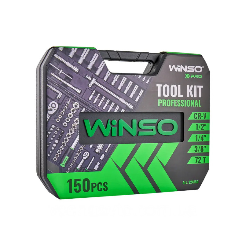 Професійний набір інструментів в кейсі WINSO Pro 1/2", 1/4", 3/8" 72 T, CR-V, 150 од.