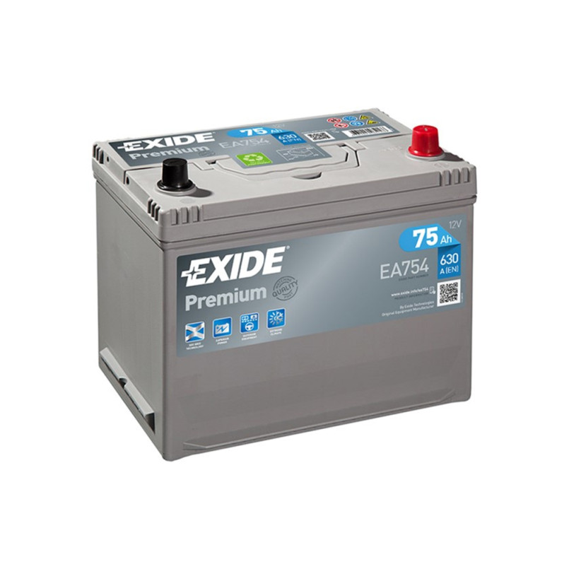 75 Ah/12V EXIDE PREMIUM JIS Euro EA754