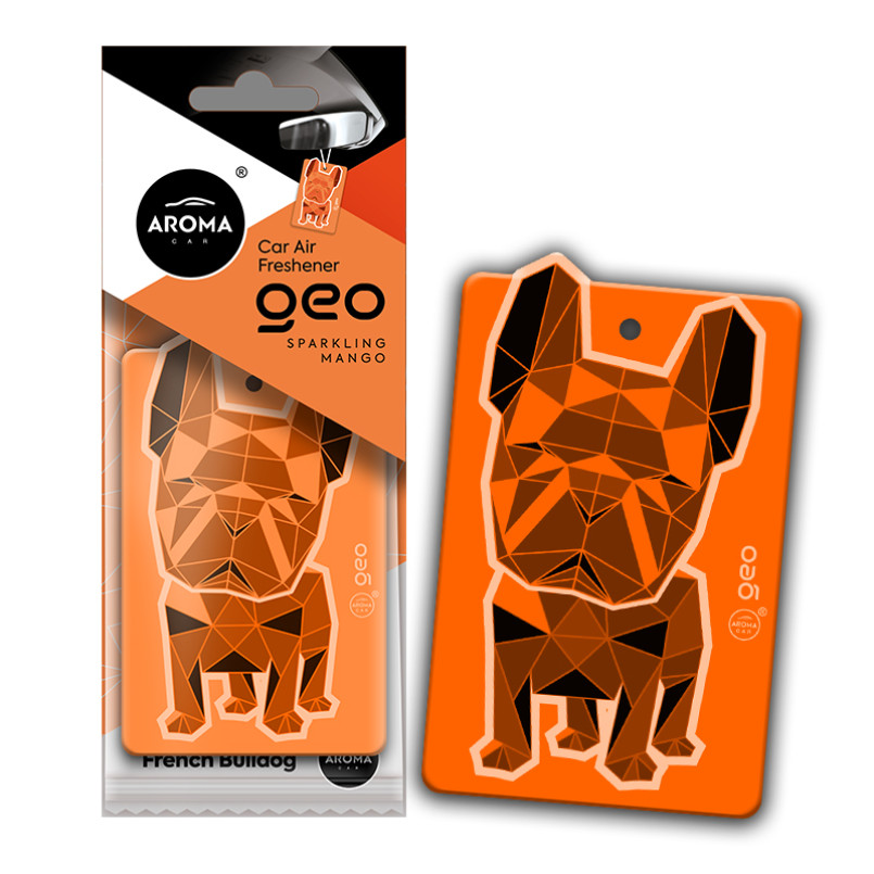 AROMA Ароматизатор Aroma Car Cellulose Geo Dog- Orange Sparkling Mango (24шт.)