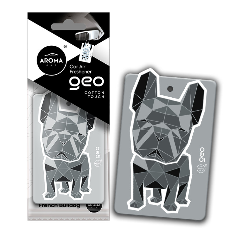 AROMA Ароматизатор Aroma Car Cellulose Geo Dog- White Cotton Touch (24шт.)