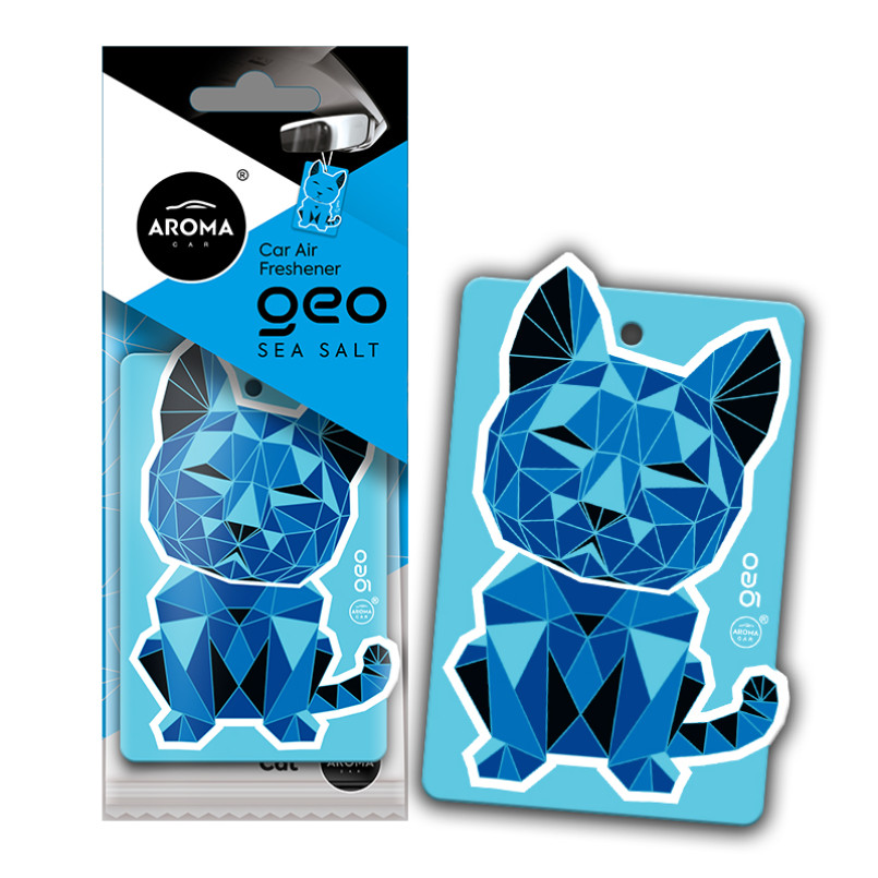 AROMA Ароматизатор Aroma Car Cellulose Geo Cat- Blue Sea Salt (24шт.)