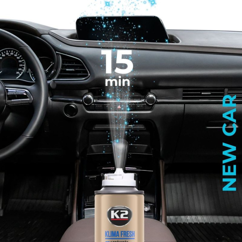K2 KLIMA FRESH New Car  150ml Освіжувач системи автокондиціонера нове авто (аерозоль)