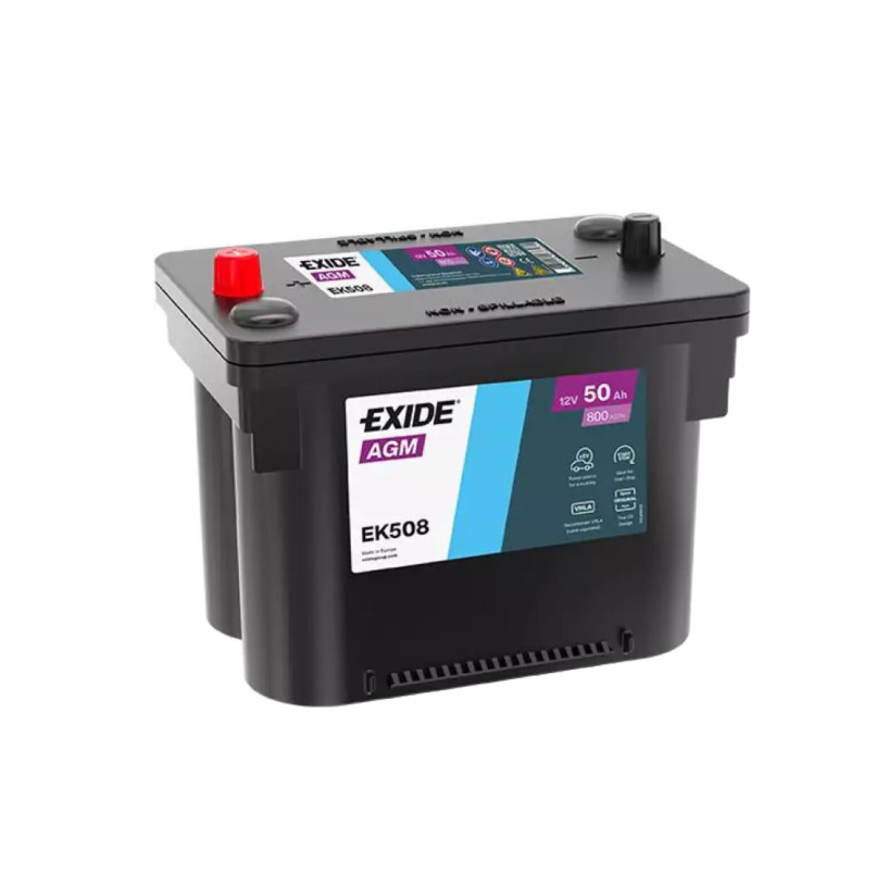 50 Ah/12V EXIDE AGM   EK508   260x173x206