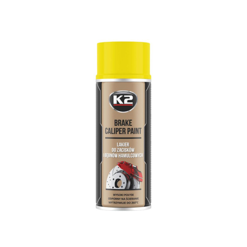 K2 BRAKE CALIPER PAINT 400 ml високотемпературна фарба жовта (аерозоль) х12 NEW