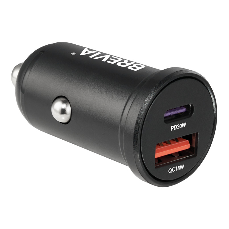 BREVIA АЗП ePower DualCharge 48W 1xUSB-C+1xUSB-A, black (250шт.)
