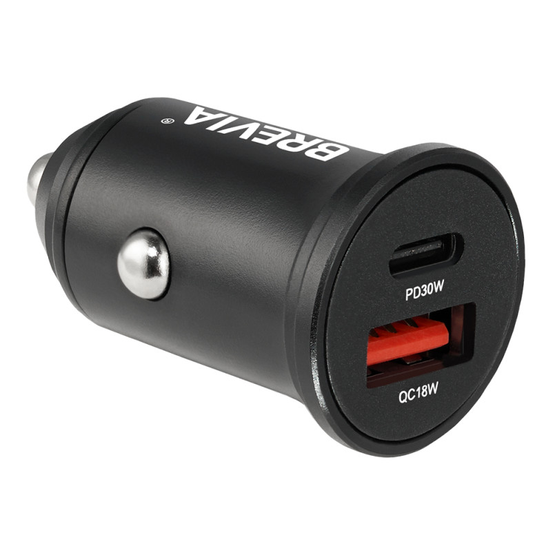 BREVIA АЗП ePower DualMetal 48W 1xUSB-C+1xUSB-A, black (250шт.)