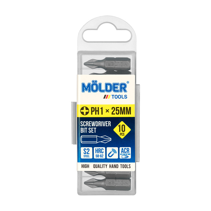 MOLDER Набір біт, PH1x25мм, 10шт в пл. упаковці