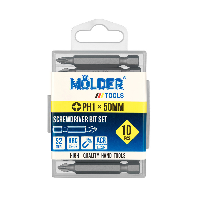 MOLDER Набір біт, PH1x50мм, 10шт в пл. упаковці