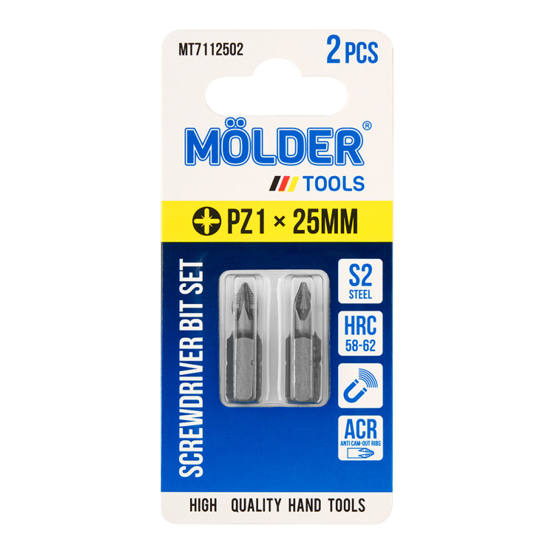 MOLDER Набір біт, PZ1x25мм, 2шт в блістері