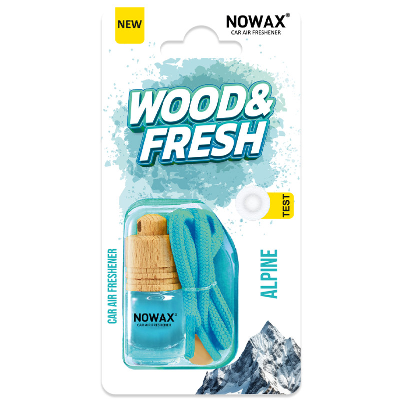 NOWAX Ароматизатор повітря в блістері серія WOOD&FRESH - Alpine (25шт/ящ)