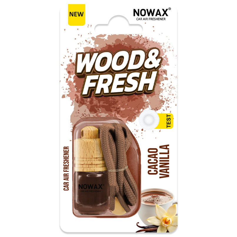 NOWAX Ароматизатор повітря в блістері серія WOOD&FRESH - Cacao Vanilla (25шт/ящ)