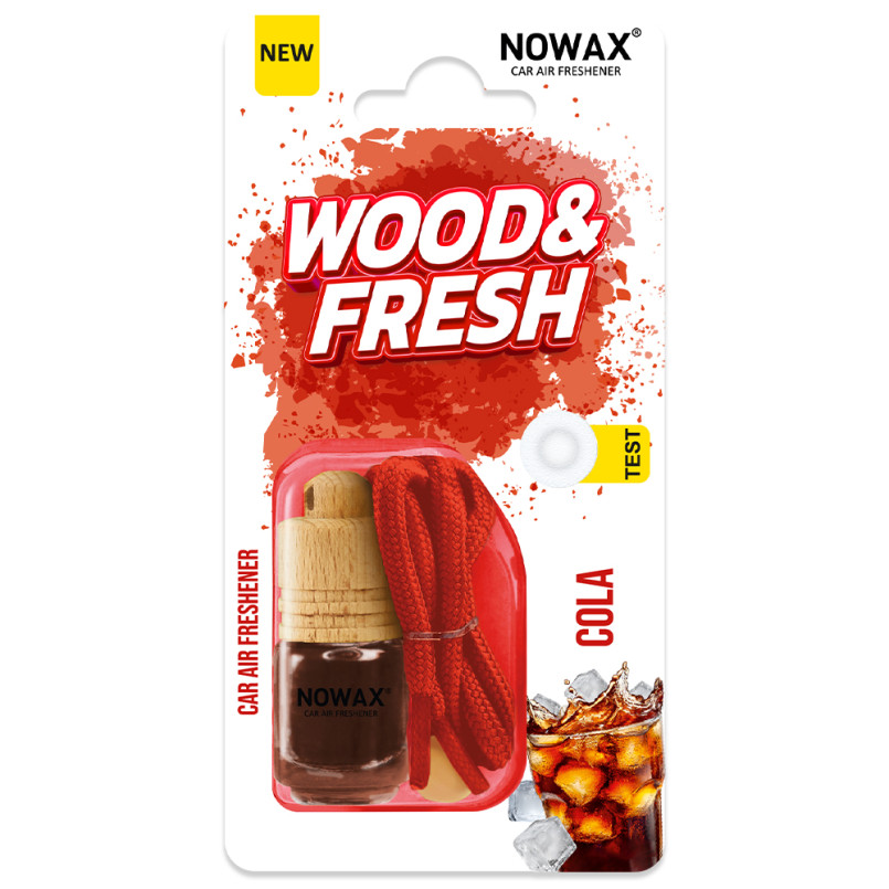 NOWAX Ароматизатор повітря в блістері серія WOOD&FRESH - Cola (25шт/ящ)