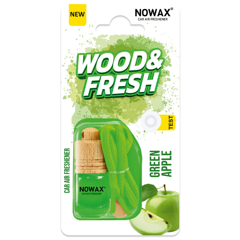 NOWAX Ароматизатор повітря в блістері серія WOOD&FRESH - Green Apple (25шт/ящ)