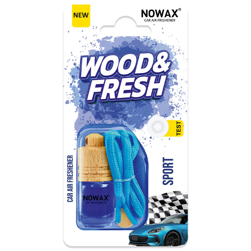 NOWAX Ароматизатор повітря в блістері серія WOOD&FRESH - Sport (25шт/ящ)