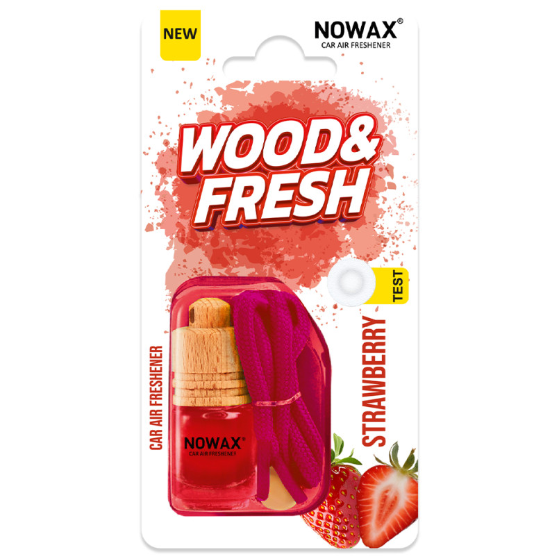 NOWAX Ароматизатор повітря в блістері серія WOOD&FRESH - Strawberry (25шт/ящ)