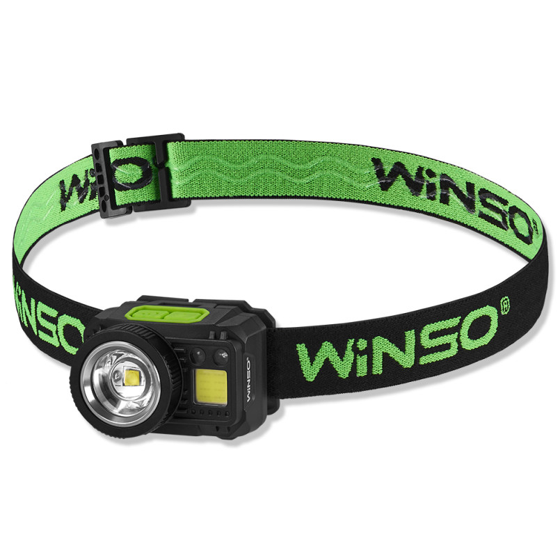 Ліхтар налобний WINSO PRO 550Lm, 3W CREE XPG + COB, 1200mAh/3xAAA, Zoom, Sensor White/Red (40шт.)