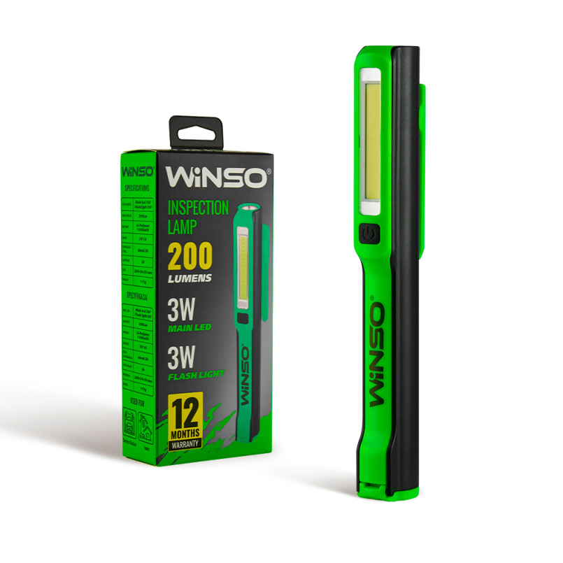 Ліхтар портативний WINSO 200Lm, 3W COB + 3W, 1200mAh, White (40шт.)