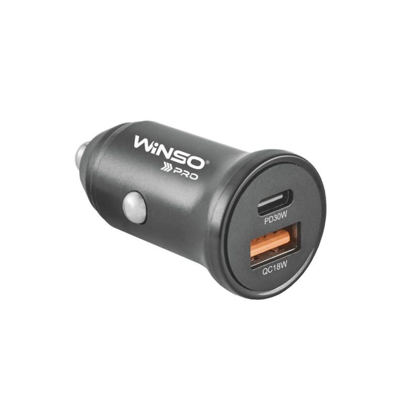 Автомобільний зарядний пристрій WINSO PRO 30W 1xUSB-C+1xUSB-A, transparent (250шт.)