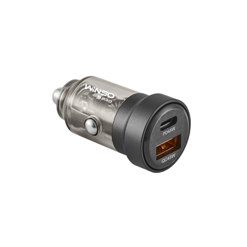 Автомобільний зарядний пристрій WINSO PRO 45W 1xUSB-C+1xUSB-A, transparent (250шт.)