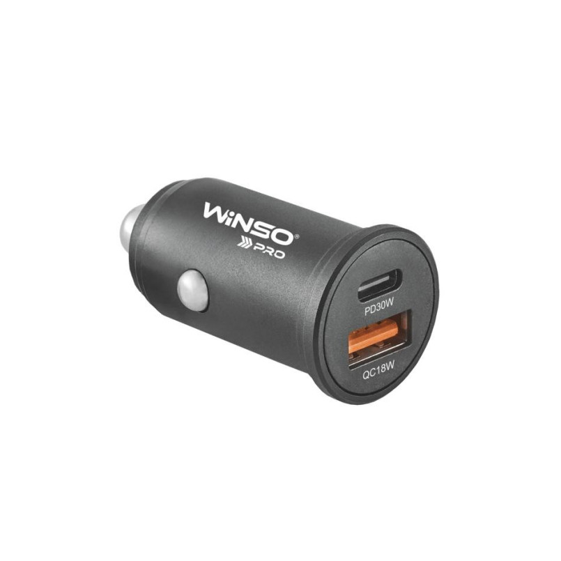 Автомобільний зарядний пристрій WINSO PRO 48W 1xUSB-C+1xUSB-A, metal (250шт.)