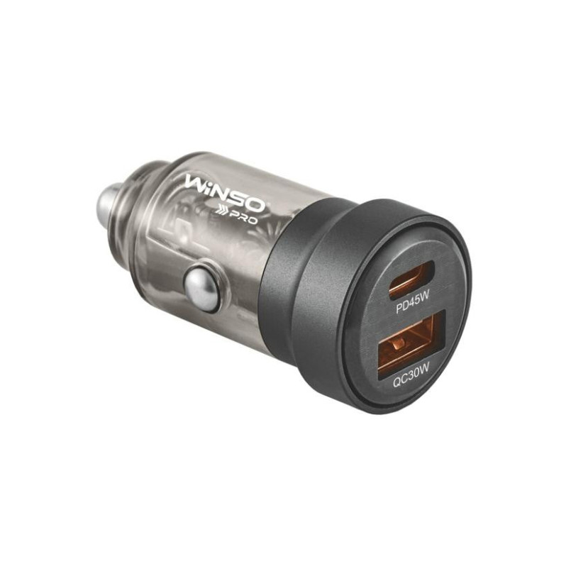Автомобільний зарядний пристрій WINSO PRO 75W 1xUSB-C+1xUSB-A, transparent (250шт.)