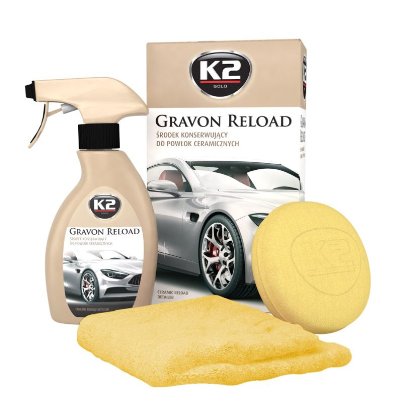 K2 GRAVON RELOAD 250ml набір для захисту керамічного покриття аплікатор+мікрофібра х6
