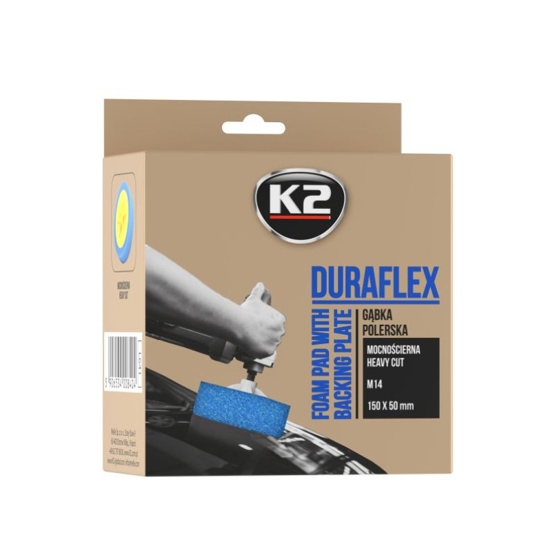 K2 DURAFLEX губка для полірування на липучці блакитна 150 мм х 50 мм х6