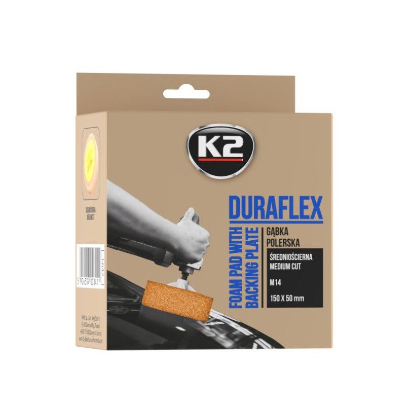 K2 DURAFLEX губка для полірування на липучці оранжева 150 мм х 50 мм х6