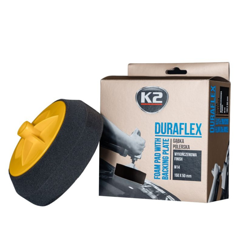 K2 DURAFLEX губка для полірування на липучці чорна 150 мм х 50 мм х6
